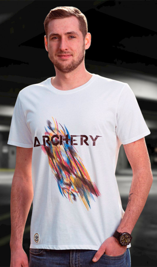 Bogensport Herren T-Shirt Archery (Weiss)