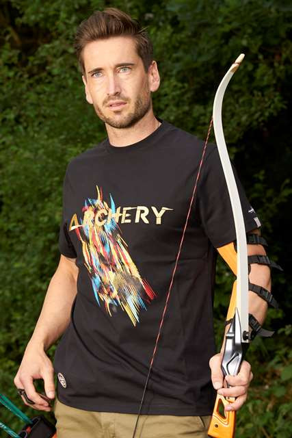 Bogensport Herren T-Shirt Archery (Schwarz)